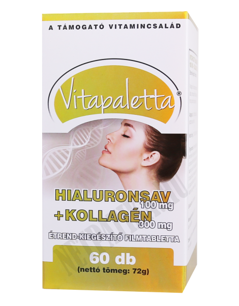 Vitapaletta Hialuronsav 100mg+Kollagén 300mg étrend-kiegészítő filmtabletta