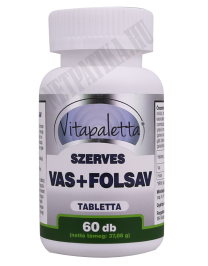 Vitapaletta Szerves Vas + Folsav étrend-kiegészítő tabletta 