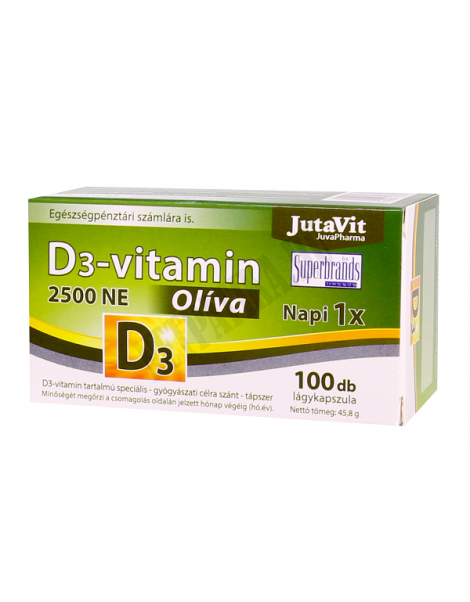 JutaVit D3-vitamin 2500NE (62,5μg) Olíva