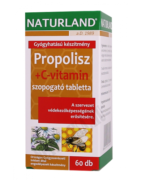 Naturland Propolisz + C-vitamin szopogató tabletta