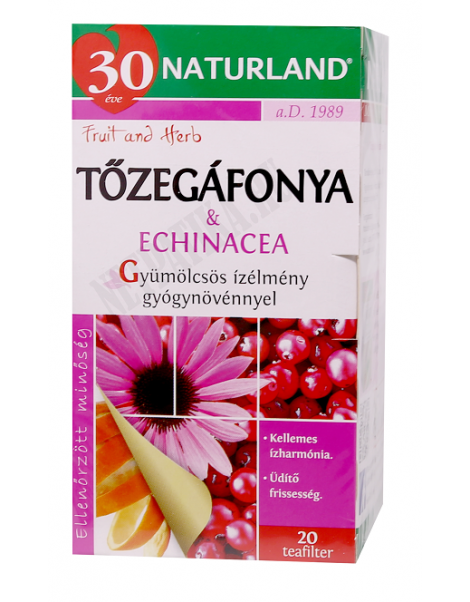 Naturland Tőzegáfonya & echinacea gyümölcstea 20 x 2,0 g filter 
